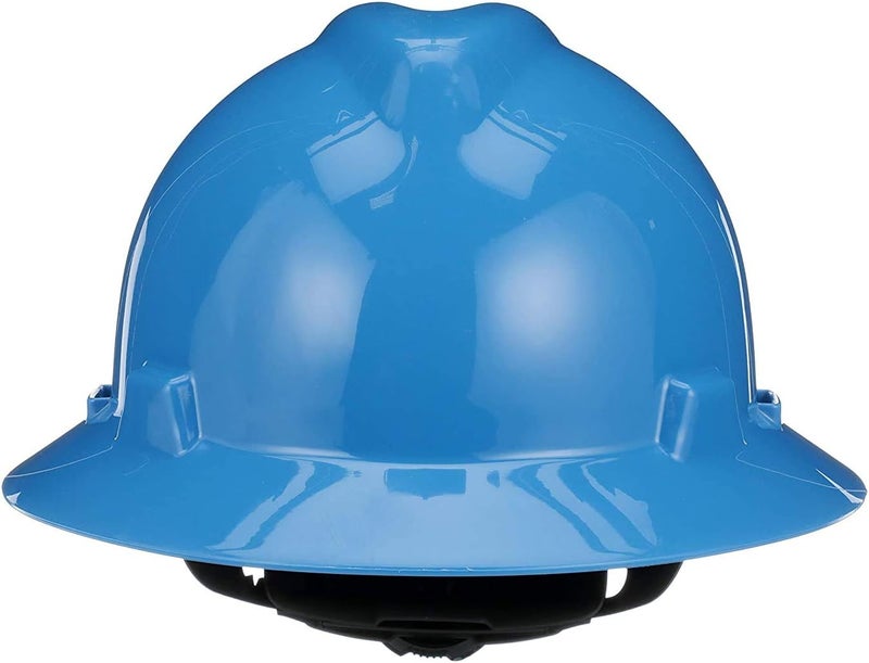 MSA V-Gard Full-Brim Hard Hat with Fas-Trac III Suspension - Blue Polyethylene Shell - Image 3