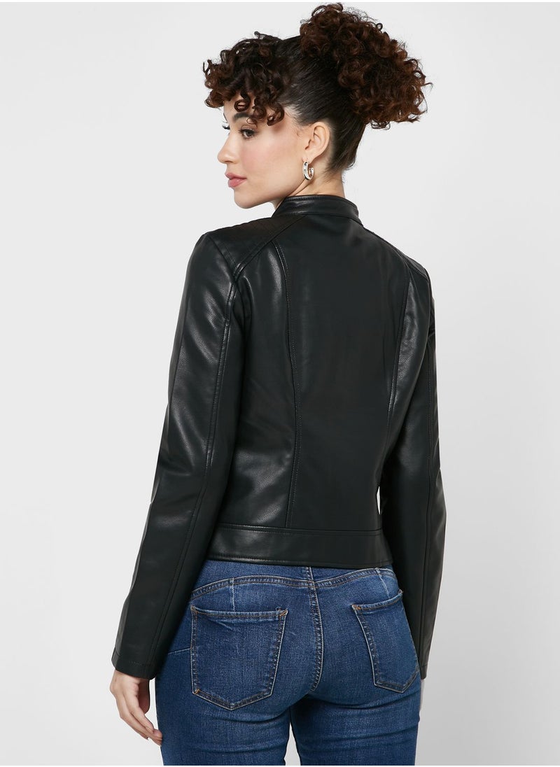 Zip Through Pu Jacket