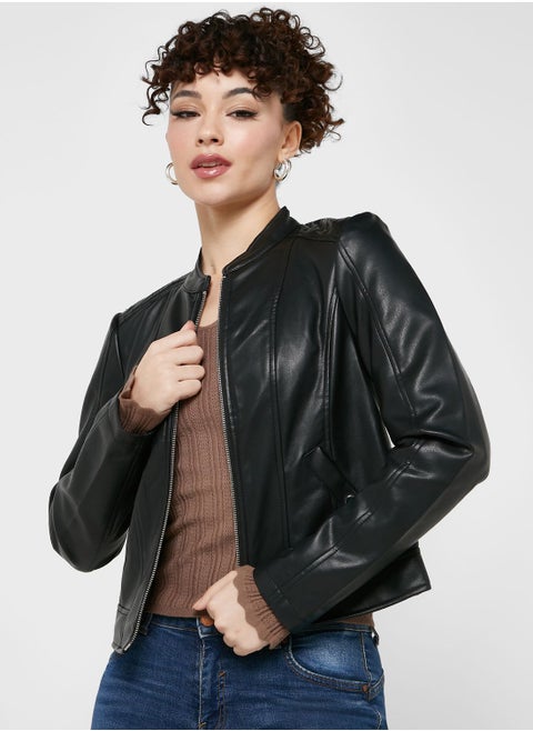Zip Through Pu Jacket