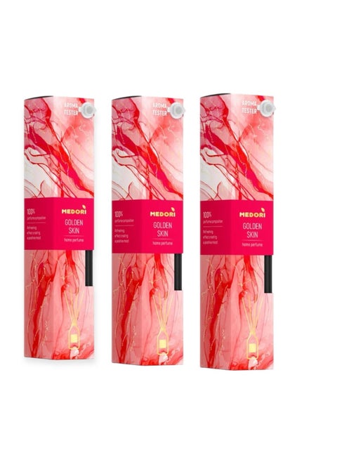 Diffusor with fiber sticks Golden Skin Pack of 3