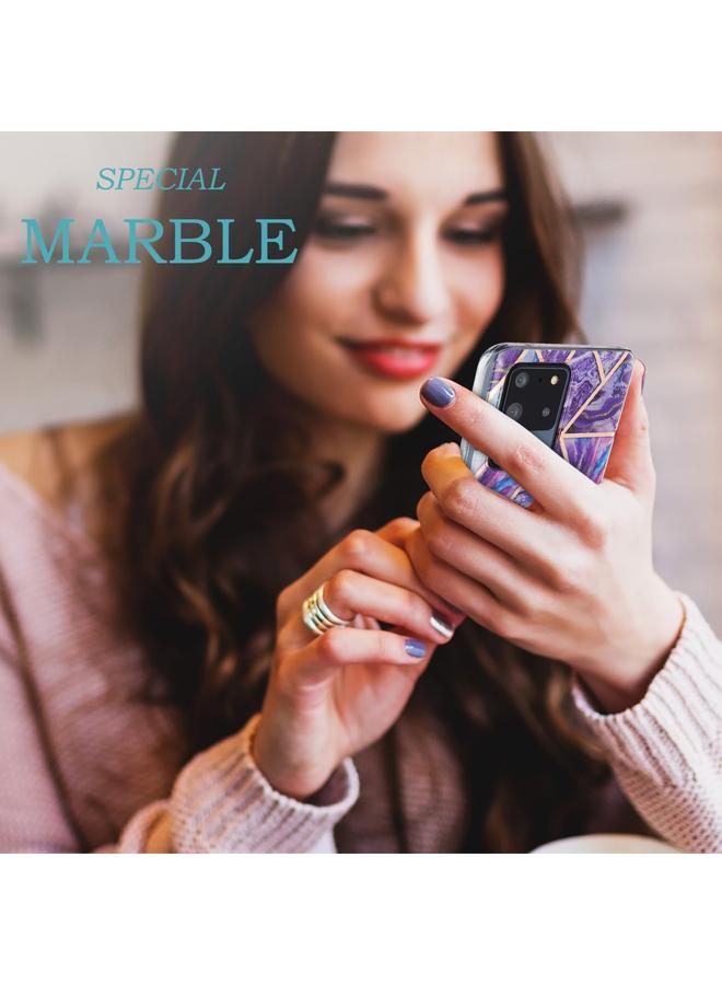 اس-توب جراب لهاتف Samsung Galaxy S20 Ultra، جراب واقٍ من مادة TPU بنمط رخامي ثلاثي الأبعاد مطلي بالكهرباء - Image 3