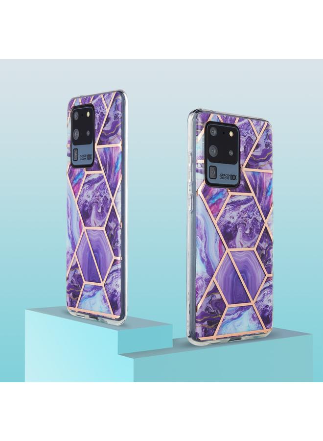 اس-توب جراب لهاتف Samsung Galaxy S20 Ultra، جراب واقٍ من مادة TPU بنمط رخامي ثلاثي الأبعاد مطلي بالكهرباء - Image 2