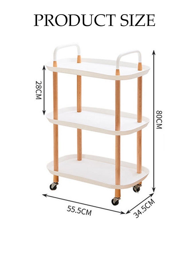 DUNISO Storage Shelves on Wheels, 3 Tier Storage Rack for Storage,Multi-Functional Storage Trolley, Movable Storage Organizer for Garage, Kitchen, Basement, Kitchen Shelf Organizer - Image 2