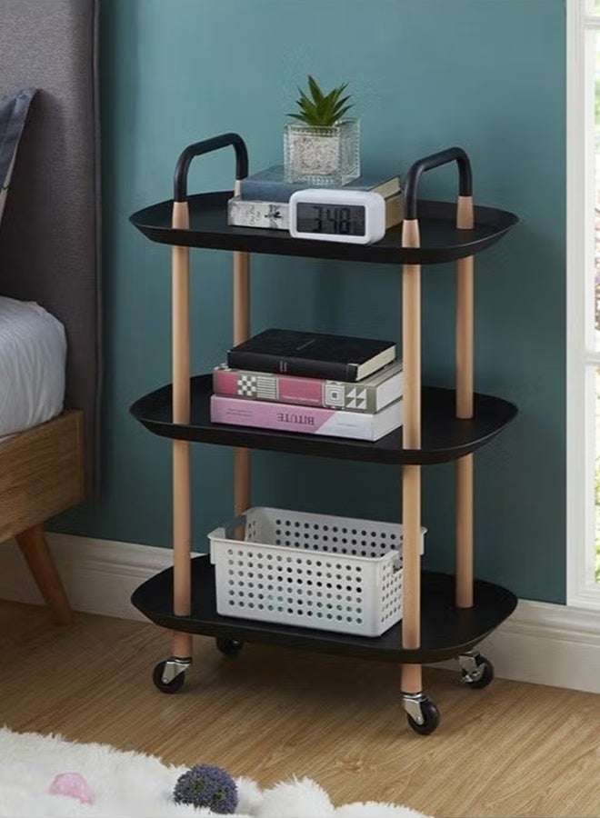 DUNISO Storage Shelves on Wheels, 3 Tier Storage Rack for Storage,Multi-Functional Storage Trolley, Movable Storage Organizer for Garage, Kitchen, Basement, Kitchen Shelf Organizer - Image 4