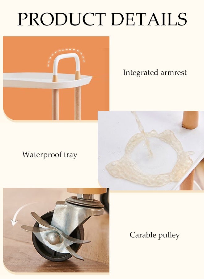 DUNISO Storage Shelves on Wheels, 3 Tier Storage Rack for Storage,Multi-Functional Storage Trolley, Movable Storage Organizer for Garage, Kitchen, Basement, Kitchen Shelf Organizer - Image 3