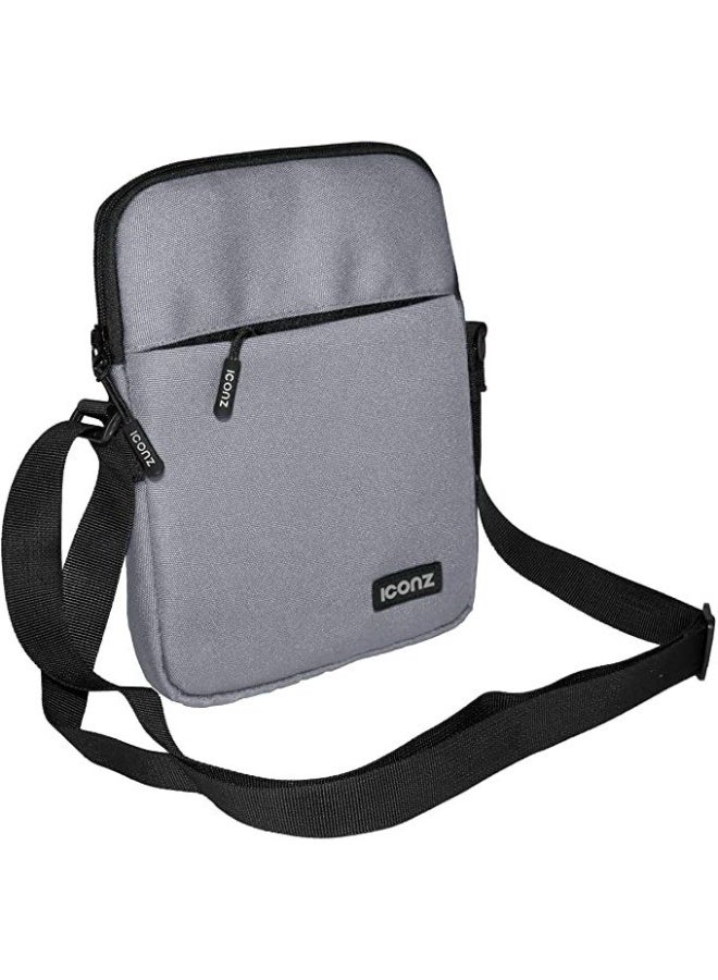 Iconz Vienna Cross Body Shoulder Bag, Lightweight Messenger Bag with Adjustable Strap, Multiple Pockets for Tablet Documents, Light Grey - Image 2