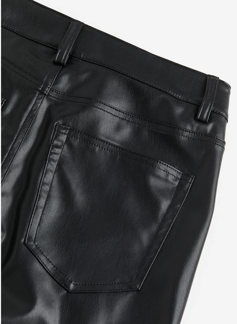 H&M Pu Flared High Waist Jeans
