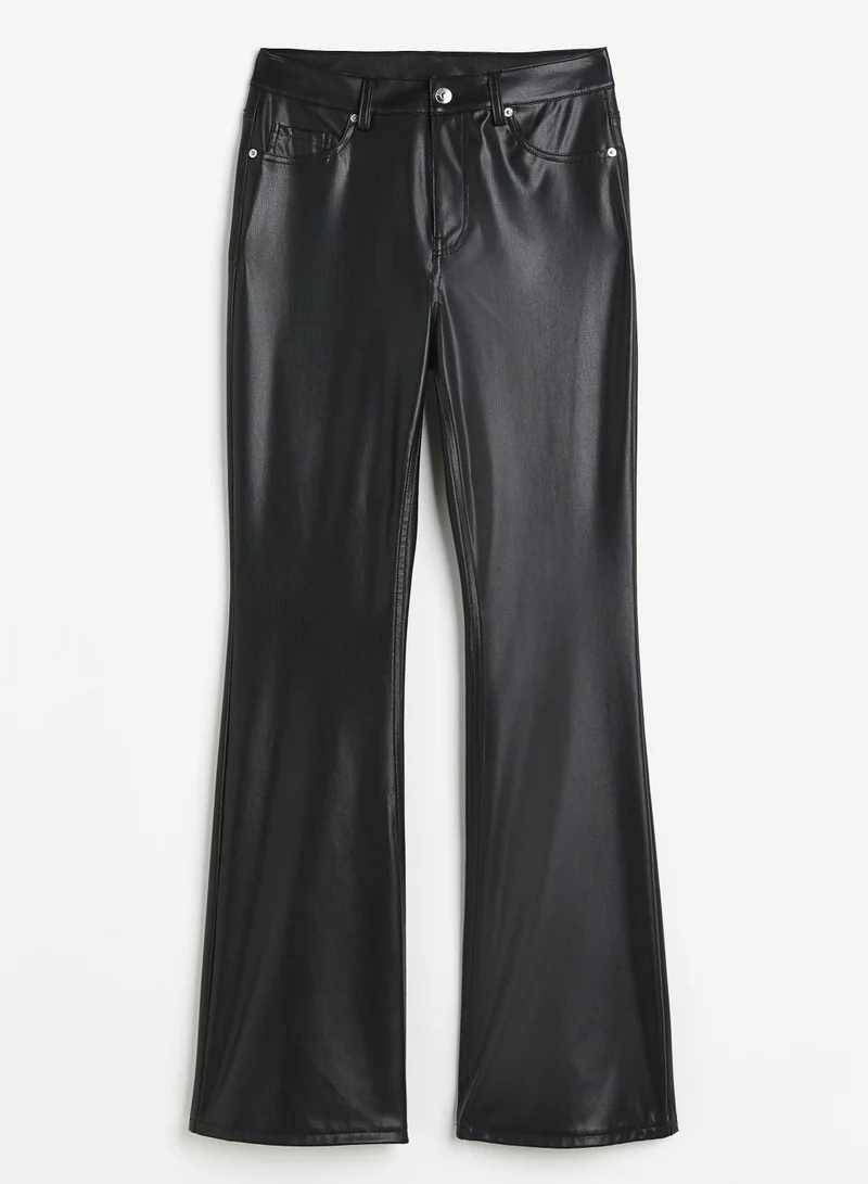 H&M Pu Flared High Waist Jeans
