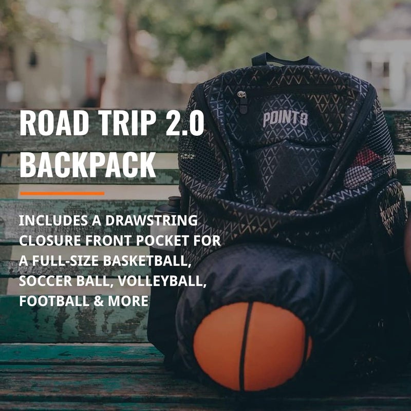 Point 3 Road Trip 2.0 Backpack Basketball Backpack with Drawstrong Closure | Ventilated Mesh Shoe Pocket Compartment - Image 4