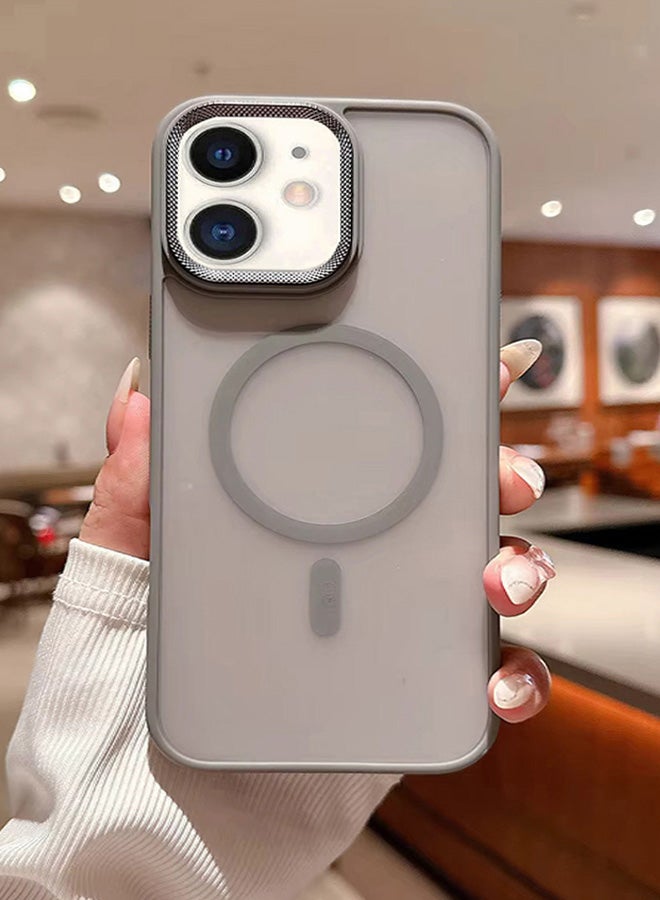 Premium Shockproof MagSafe Case for iPhone 11 with Metal Camera Frame – Stylish Matte Magnetic Mobile Cover for Men, Women & Youth – Anti-Fingerprint, Camera Protection, Drop Resistant (Grey) - Image 1
