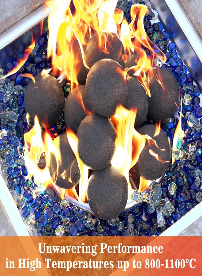 GRISUN Black Round Ceramic Fire Balls for Fire Pit, 4 Inch Tempered Fire Stones for Natural or Propane Fireplace, Safe for Outdoors and Indoors Fire Pit Reusable Fireballs, Set of 12 - Image 4