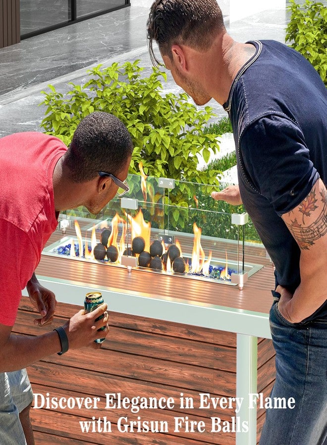 GRISUN Black Round Ceramic Fire Balls for Fire Pit, 4 Inch Tempered Fire Stones for Natural or Propane Fireplace, Safe for Outdoors and Indoors Fire Pit Reusable Fireballs, Set of 12 - Image 5