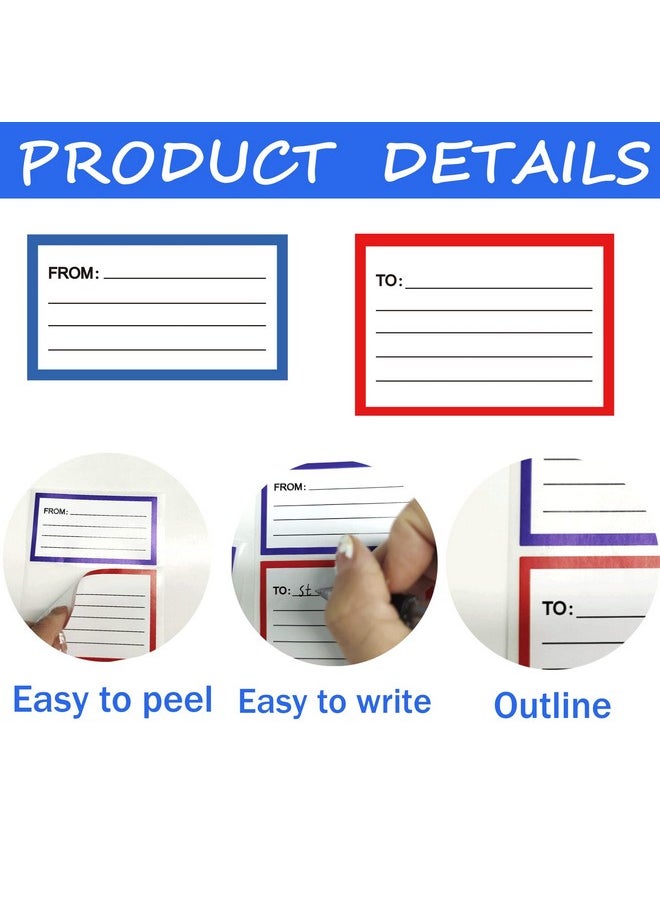 To From Return Address Mailing Labels 120 Pcs Blank Mail Shipping Label Postage Guaranteed Stickers 3.5 X 4.5 Inch Self Adhesive Handwriting To/From Address Tags Sticker For Package Schoolhomeoffice