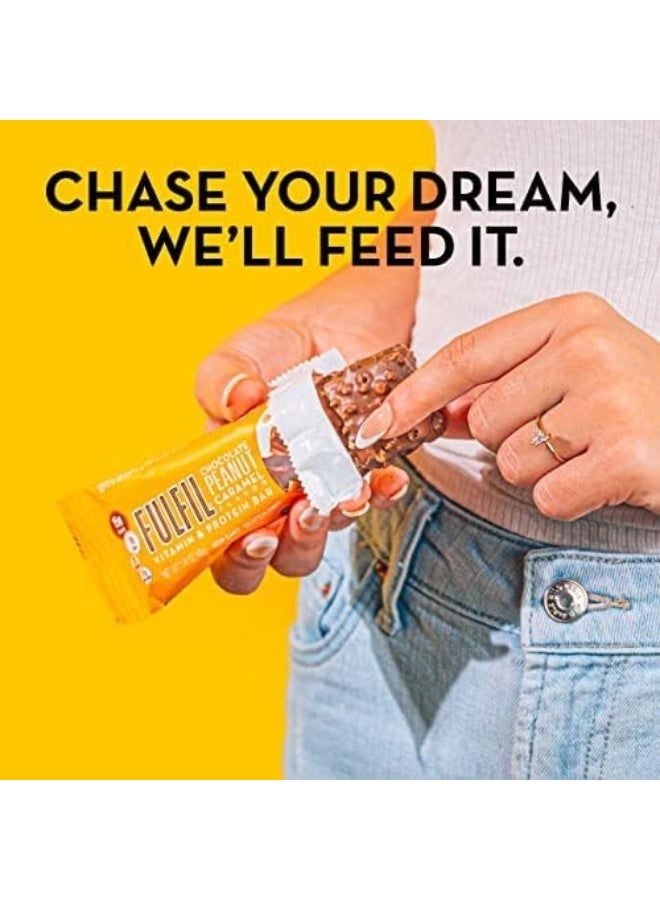 Fulfil Vitamin And Protein Bars, Chocolate Peanut And Caramel, Snack Sized Bar With 15 G Protein And 8 Vitamins Including Vitamin C, 12 Count - Image 4