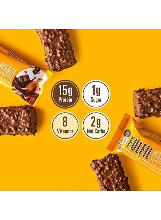 Fulfil Vitamin And Protein Bars, Chocolate Peanut And Caramel, Snack Sized Bar With 15 G Protein And 8 Vitamins Including Vitamin C, 12 Count - Image 3