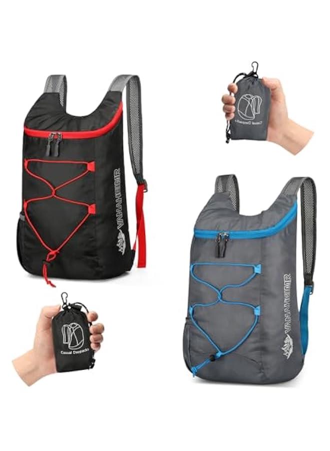 Generic 2 Pcs Ultra Lightweight Backpack, Foldable Backpack Water Resistant Travel Rucksack, Multi-Functional Foldable Backpacks Womens Men For Camping, Hiking, Biking  - Image 1