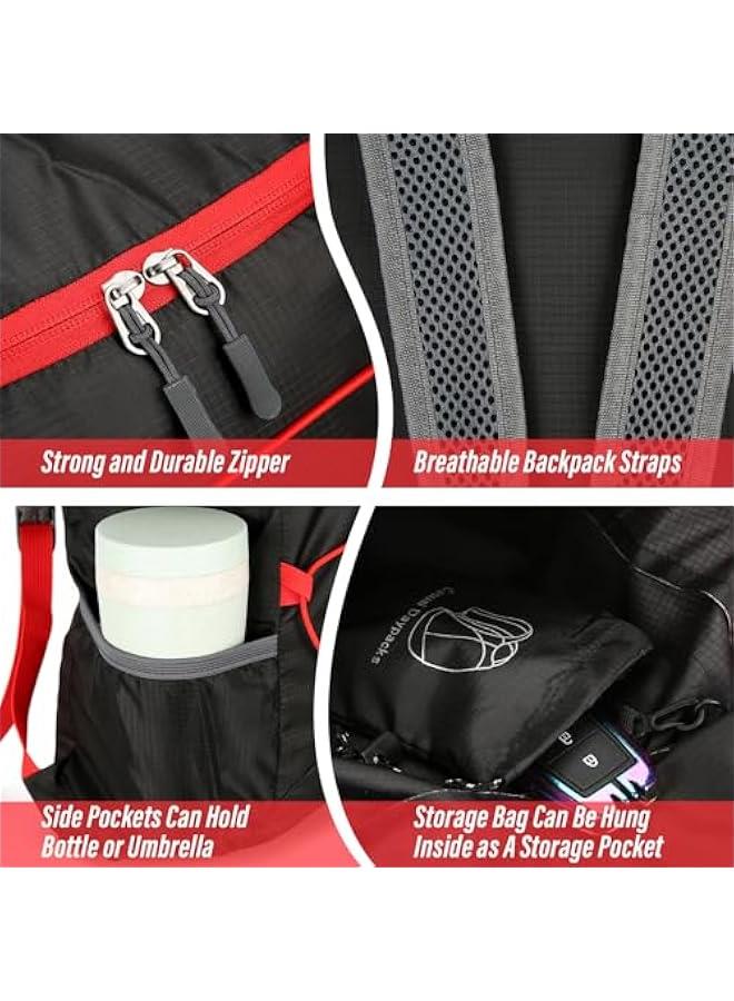 Generic 2 Pcs Ultra Lightweight Backpack, Foldable Backpack Water Resistant Travel Rucksack, Multi-Functional Foldable Backpacks Womens Men For Camping, Hiking, Biking  - Image 3