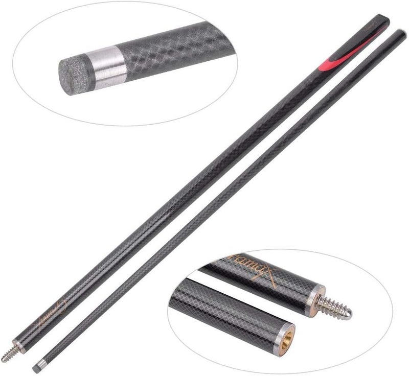 JBB Snooker and Pool Cue Stick, Carbon Fiber, Half Joint, 9mm (Black) - Image 2