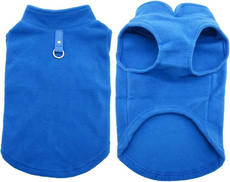 KUTKUT Fleece Vest Dog Sweater Warm Pullover Fleece Dog Jacket with Leash Attachment, Cold Weather Dogs Clothes for ShishTzu, Pekingese, Maltese etc (Size: L, Adjustable Chest: 45cm) - Image 5