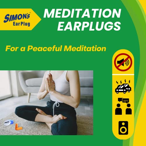 Simon's Simon’s Meditation Foam Earplugs - Super Saver Pack with 5 Pairs Soft Foam disposable earplugs for meditation, sleep, blocks noise and surround sound, disposable Earbuds used by Adult and Kids – Pack of 5 Pairs - Image 5