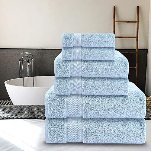 CRAFTBERRY 6 Piece Luxury Bath Towel Set - 100% Cotton, Quick Dry, Absorbent, Soft & Plush - Gym, Spa, Hotel, Pool, Shower Towels - Image 3