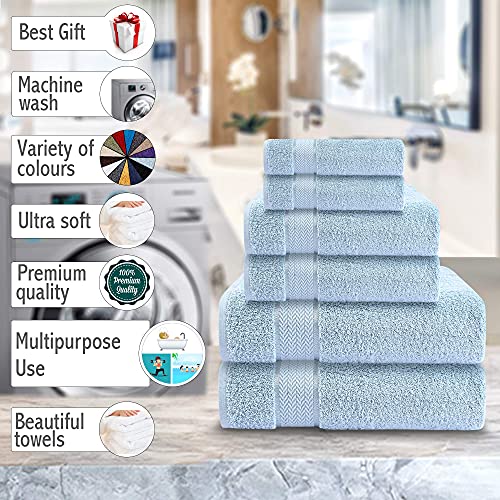 CRAFTBERRY 6 Piece Luxury Bath Towel Set - 100% Cotton, Quick Dry, Absorbent, Soft & Plush - Gym, Spa, Hotel, Pool, Shower Towels - Image 5