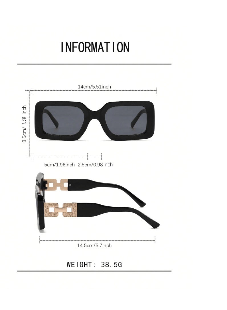 Shein 1 Pair Oversized Black Y2K Style Fashion Glasses, Suitable For Summer Beach Bonfires, Parties, Gifts, Retro Streetwear, Driving, Outdoor Travel, Parties, Stage Performances, Beach Accessories - Image 4