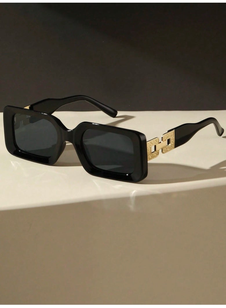 Shein 1 Pair Oversized Black Y2K Style Fashion Glasses, Suitable For Summer Beach Bonfires, Parties, Gifts, Retro Streetwear, Driving, Outdoor Travel, Parties, Stage Performances, Beach Accessories - Image 3