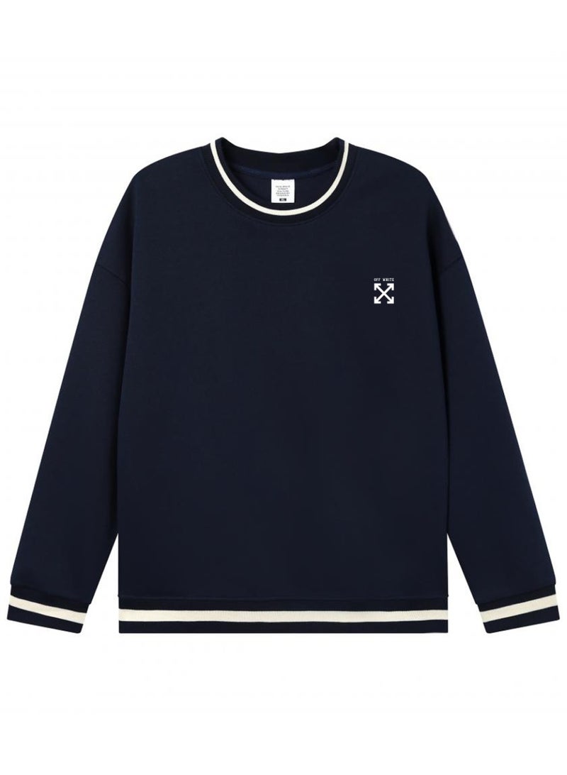 OFF-WHITE Men's and women's matching striped round neck sweater - Image 3