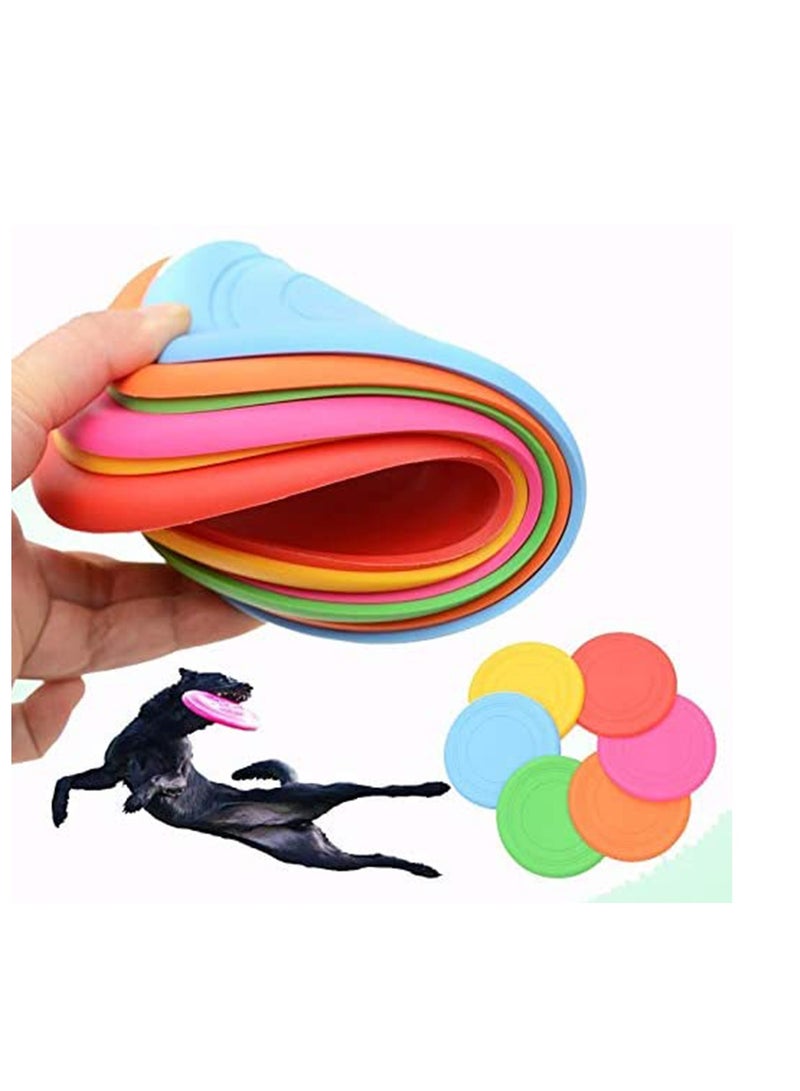 Excefore Funny Silicone Flying Saucer Dog Cat Toy 5pcs Puppy Game Flying Discs Resistant Chew Outdoor Training Playing Interactive - Image 3