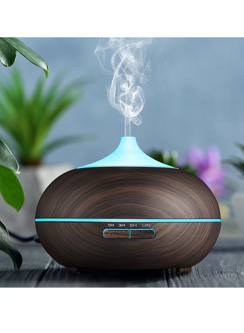 مي فازا 500ML Aromatherapy Essential Oil Diffuser Wood Grain Remote Control Ultrasonic Air Humidifier Cool with 7 Color LED Light - Image 1