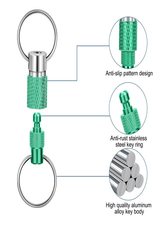 Linkstyle 3PCS Quick Release Keychain Set, Aluminum Carabiner with Split Rings, 360° Rotation for Keys, Flash Drives, Tools & Outdoor Use - Image 3