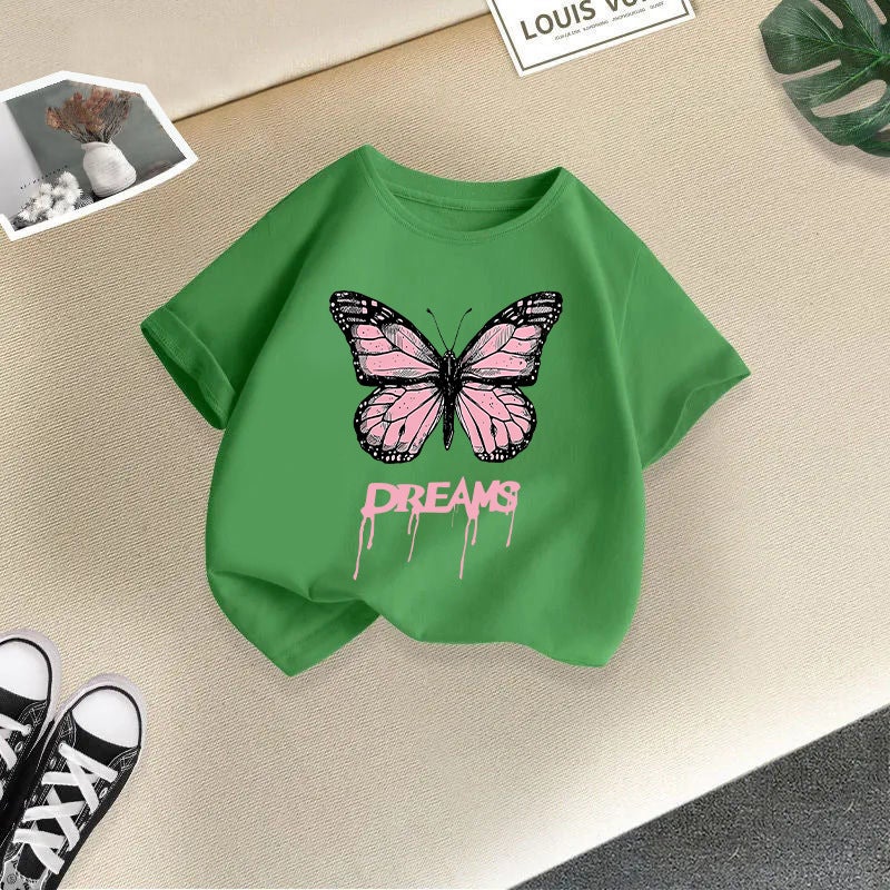 Summer Short-Sleeved T-Shirts For Boys And Girls, Cotton 2026 New Cartoon Print Tops, Girls' Half-Sleeve Children'S Clothing Trend - Image 1