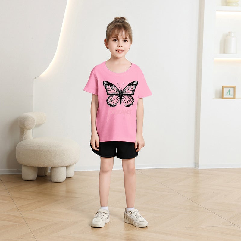 Summer Short-Sleeved T-Shirts For Boys And Girls, Cotton 2026 New Cartoon Print Tops, Girls' Half-Sleeve Children'S Clothing Trend - Image 5