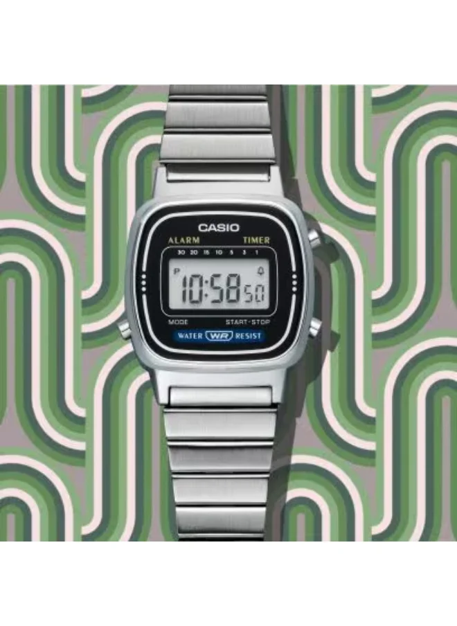 CASIO Women's Stainless Steel Digital Watch LA-670WD-1D - 24.6 mm