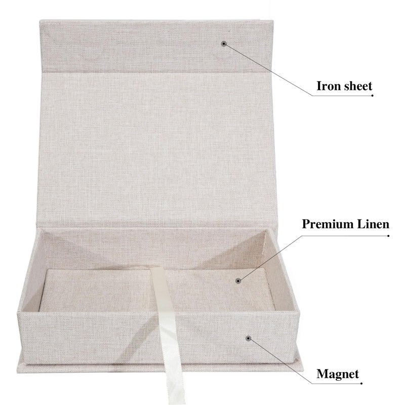 Yopih 4x6 Linen Photo Storage Box - Ideal for Preserving and Organizing Your Precious Photos, Certificates, Scrapbooking Supplies, Keepsakes, and Jewelry Beige - Image 4