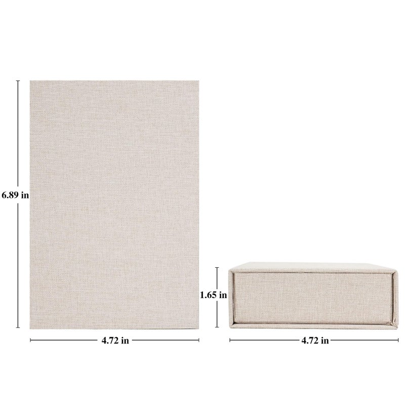 Yopih 4x6 Linen Photo Storage Box - Ideal for Preserving and Organizing Your Precious Photos, Certificates, Scrapbooking Supplies, Keepsakes, and Jewelry Beige - Image 3
