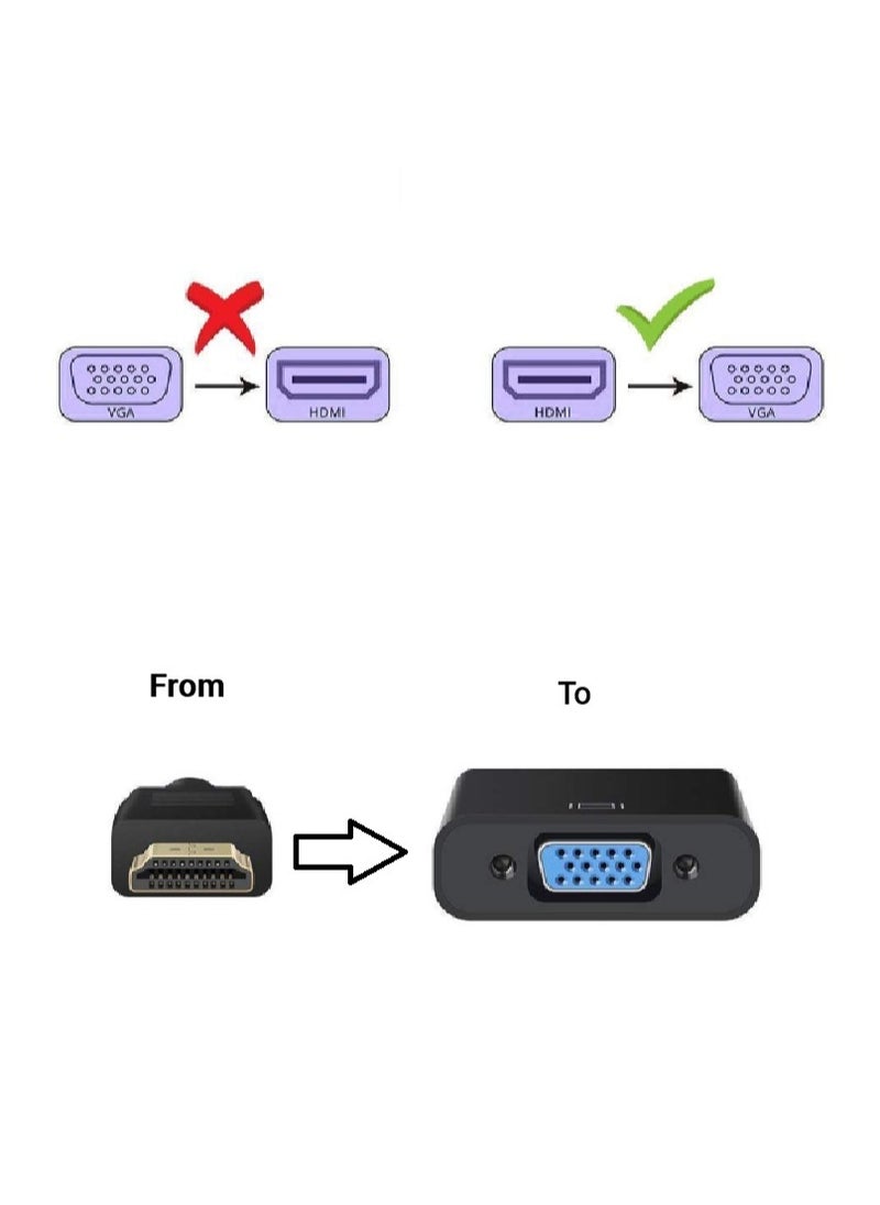 FUJISHKA - HDMI to VGA Adapter, HDMI Male to VGA Female cable, 15Cm - Image 1
