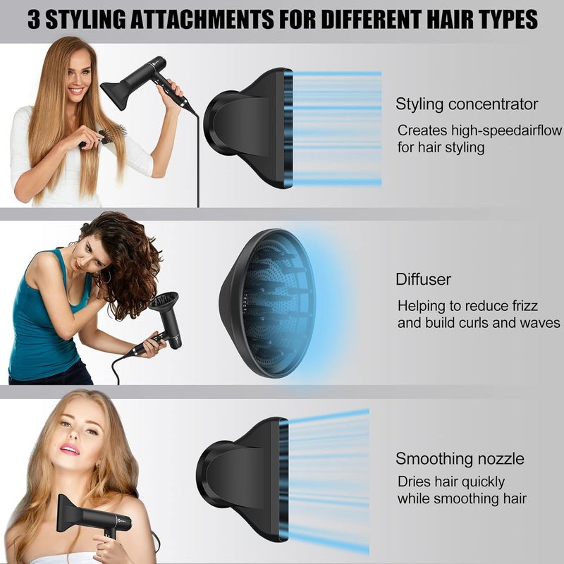 SLOPEHILL Hair Dryer with Unique Brushless Motor | Intelligent Fault Diagnosis | Innovative Microfilter | Oxy Active Technology | Led Display (Black) - Image 3