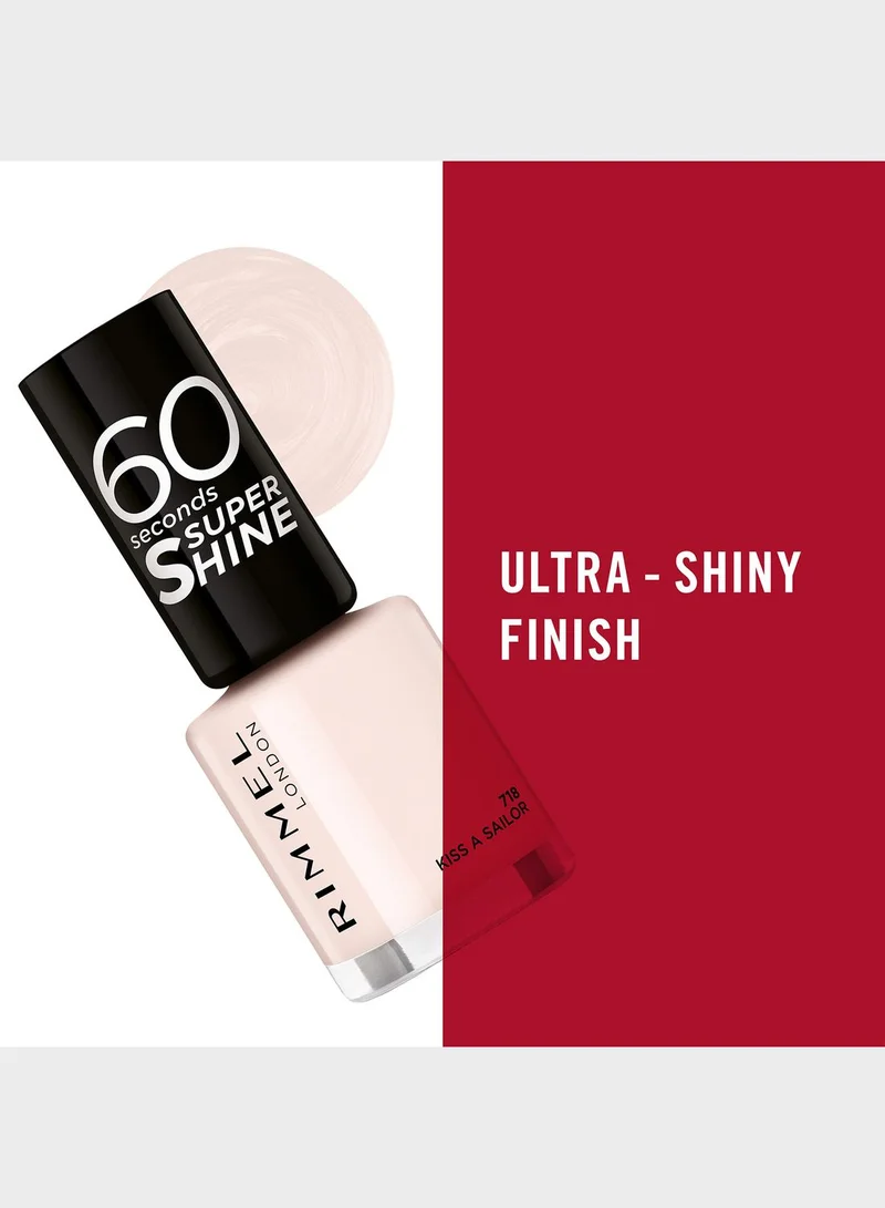 RIMMEL LONDON Rimmel 60 Seconds Super Shine Nail Polish – 718 – Kiss A Sailor, 8ml