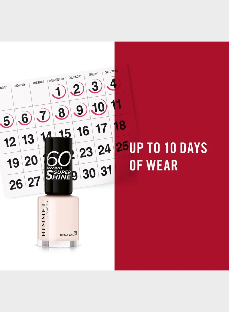 RIMMEL LONDON Rimmel 60 Seconds Super Shine Nail Polish – 718 – Kiss A Sailor, 8ml
