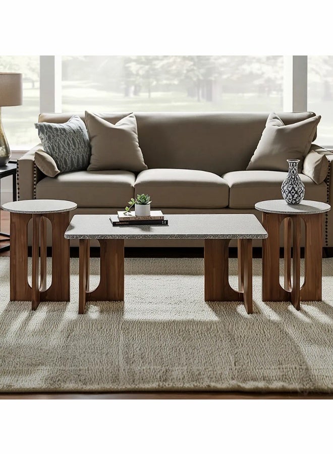 Living Serving Table Set 1+2 Living Room , BIG-120x60x45, SMALL- 40x55 CM - Image 2