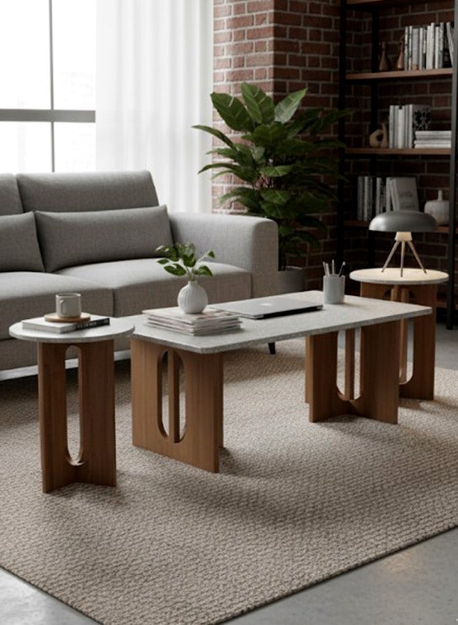 Living Serving Table Set 1+2 Living Room , BIG-120x60x45, SMALL- 40x55 CM - Image 1