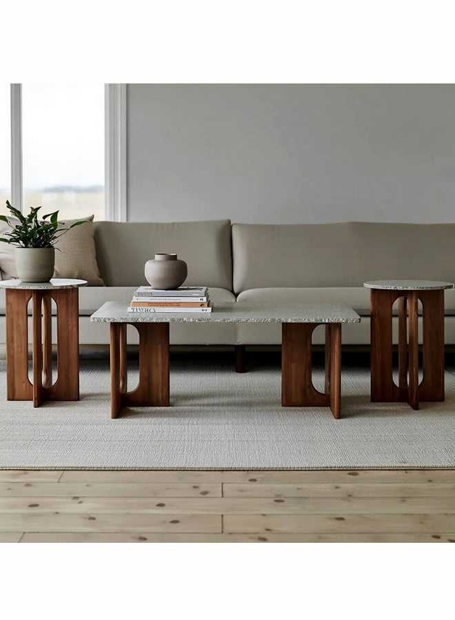 Living Serving Table Set 1+2 Living Room , BIG-120x60x45, SMALL- 40x55 CM - Image 3