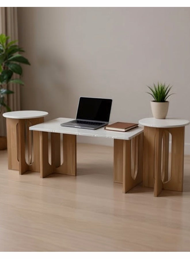 Living Serving Table Set 1+2 Living Room , BIG-120x60x45, SMALL- 40x55 CM - Image 5
