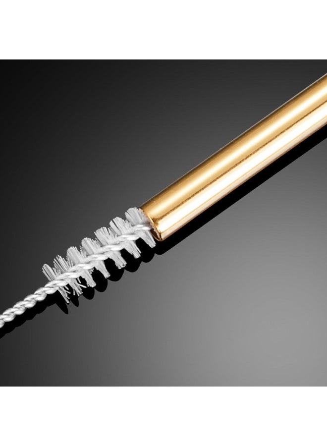 Luxury Gold Stainless Steel Straw Set – 4 Reusable Metal Straws + Cleaning Brush – Premium Durable Stainless Steel Straws for Juices, Smoothies & Cold Drinks – Elegant Café Style Design - Image 5