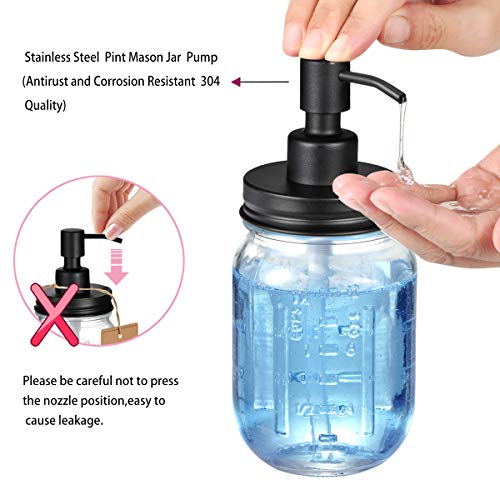 Komashr Mason Jar Bathroom Accessories Lids Set(4pcs) - Jars Not Included - Soap Dispenser,Toothbrush Holder, Apothecary Jars Lids for Regular Mouth Mason Jars - Rustproof Stainless Steel，Black - Image 3