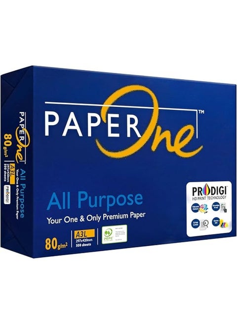 PaperOne™ All Purpose Premium Copy Paper, 80 GSM, A3 Size, 500 sheets ream