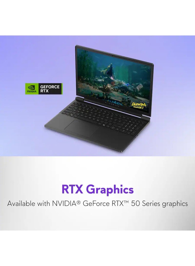 إليانوير Alienware - 15.3" 2K Gaming Laptop - AMD Ryzen 200 Series R7 260 2026 - 16GB Memory - NVIDIA GeForce RTX 5050 - 1TB Storage - Black اللغة الإنجليزية - Image 4