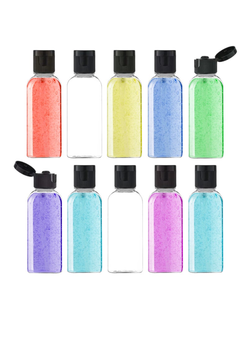 HYFY 10 Pack 100ML Clear Plastic Squeeze Bottles with Disc Top Flip Cap Travel Bottle Set Shampoo Lotions Liquid Body Soap Creams Travel Bottles for Toiletries Kit Refillable Dispenser Accessories  - Image 1